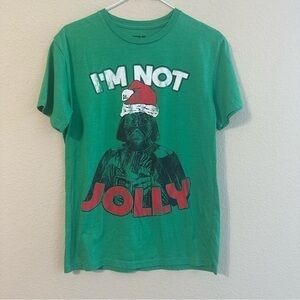 Star Wars T-Shirt Christmas Darth Vader Graphic I’m Not Jolly Green Short Sleeve